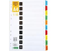 Intercalaires en carton 1-10 index laminés D.RECT