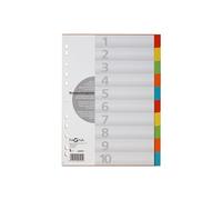 Intercalaires en carton, A4, 10 touches, 5 couleurs