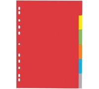 Intercalaires en carton, A4, 6 touches, 6 couleurs