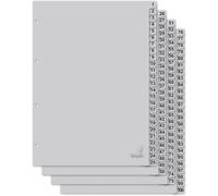 Intercalaires En Carton Din A4 Chiffres 1-100. Carton Fsc Recyclé Gris 180 G/M² - 100 Pièces