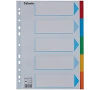 Intercalaires en carton, uni, A4, 5 touches