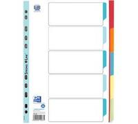 Intercalaires en carton, uni, format A4, couleur, 5