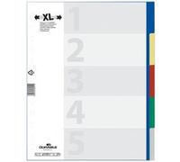 Intercalaires en plastique, A4, PP, 5 touches