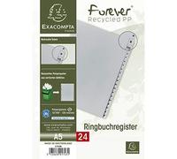 Intercalaires en polypropylène gris - EXACOMPTA - RÉF 1743B - 24 touches - Format A5