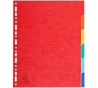 Exacompta - Réf. 2606E - Intercalaires en véritable carte lustrée rigide 400g/m2 FSC® avec 6 onglets neutres - Page d'indexation fournie - Format à classer A4 maxi - Dimensions 24,5 x 29,7 cm