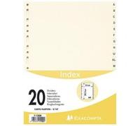 Exacompta - Réf. 1120E - Intercalaires en Carte ivoire 155g/m2 FSC® avec 20 onglets imprimés alphabétiques de A à Z - Format à classer A4 - Dimensions 22,5 x 29,7 cm - couleur ivoire