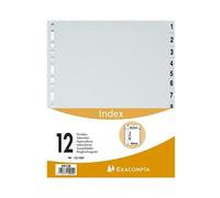 Exacompta - Réf. 2931E - Intercalaires gris en polypropylène recyclé avec 31 onglets imprimés numériques de 1 à 31 - Format à classer A4 maxi - Dimensions 24,5 x 29,7 cm - certifiés Ange Bleu