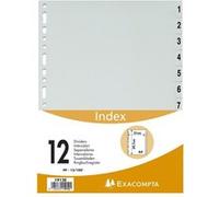 Intercalaires Exacompta polypropylène A4 12 Positions 1-12 G