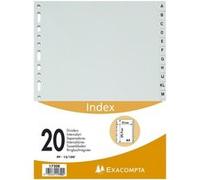 Exacompta Intercalaires 1720E – 20 onglets A–Z, polypropylène recyclé gris, A4 – Ange Bleu