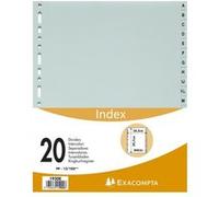 Intercalaire A4+ polypropylène Exacompta Forever 20 onglets alphabétiques gris - 1 jeu