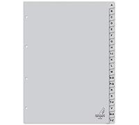 Intercalaires Kangaro A4 lettres PP 120 microns 4 rrrs Gris