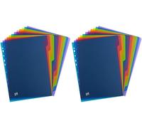 Intercalaires Neutres Color Life A4 12 Positions Couverture Polypro 30/100ème Coloris Assortis (Lot De 2)