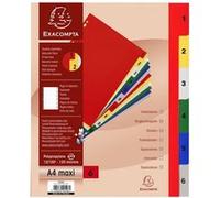 Intercalaires Polypro - 6 Positions - 1 À 6 - A4+ - Exacompta G