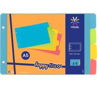 Intercalaires Pour Classeur À Fiches Bristol 14,7x23,5 Cm En Plastique - Intercalaires Coloris Fluo