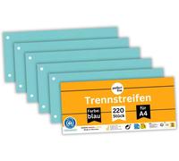 Intercalaires Recyclés, Lot De 220, Bleu, Perforés - Certifiés Ange Bleu, Pour Format A4, Fabriqués En Allemagne