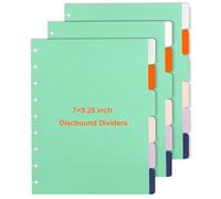 Intercalaires vierges à 6 onglets de 17,8 x 23,25 cm - Intercalaires classiques pour cahiers à disques - Pour bureau, réunion, collège (18)