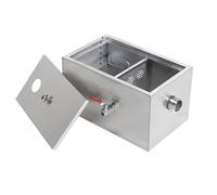 Intercepteur de Graisse, Bac À Graisse Commercial En Acier Au Carbpour Cuisine Sous Évier, Séparateur Huile-Eau Pour Restaurant, Usine, Maison/25 * 35 * 23Cm/10 * 14 * 9In
