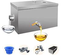 Intercepteur de graisse en acier inoxydable, séparateur huile-eau sous évier avec panier filtrant amovible pour cuisine, restaurant, cantine
