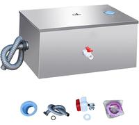 Intercepteur De Trappes à Graisse Commerciales, Bac à Graisse en Acier Inoxydable pour Maison De Restauration sous évier avec 1 à 3 Entrées D’Eau, Panier-Filtre à Tiroir, 40x25x25cm
