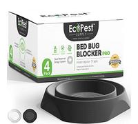 Intercepteurs de Punaises de Lit - Lot de 4 | Bed Bug Blocker (Pro) Pièges Intercepteurs | Piège à Insectes, Dispositif de Contrôle, et Détecteur pour Pieds de Lit (Noir)