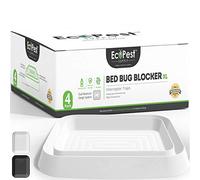 Intercepteurs de Punaises de lit - Lot de 4 | Bed Bug Blocker (XL) Pièges Intercepteurs (Blancs) | Piège à Insectes Extra Large, Dispositif de Contrôle, et Détecteur Contre Les Punaises de Lit