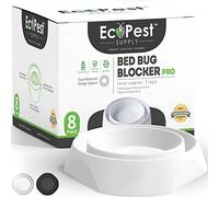 Intercepteurs de Punaises de Lit - Lot de 8 | Bed Bug Blocker (Pro) Pièges Intercepteurs (Blancs) | Piège à Insectes, Dispositif de Contrôle, et Détecteur pour Pieds de Lit