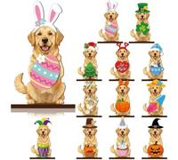 Interchangeable Seasonal Animal Wooden Decor Set (Golden Retriever)