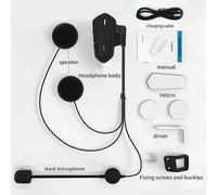 Intercom Bluetooth pour casque de moto pour 2 pilotes, kit d'appel sans fil à réduction de bruit avec