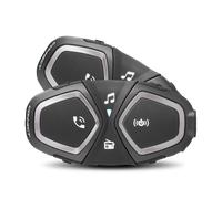 INTERPHONE Connect - Dual Paquet - Système de Communication Moto Bluetooth, Pilote - Pilote 300Mt, Contrôle du Bruit, Jusqu'à 12 Heures, Radio FM, MP3, GPS, Étanche IP67 - Universal.