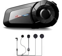Intercom moto - 123 DESIGN - MX1 - 2 voies (2 unités) - portée 800 m - Bluetooth USB rechargeable