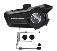 Intercom Moto Appareil Bluetooth à Molette pour Motos Suppression Bruit DSP&CVC/IPX6 Étanche/Chaîne Hi-Fi/Micro Wireless 5.3 Réponse Automatique Assistant AI Compatible Tous les Casques 1800mAH