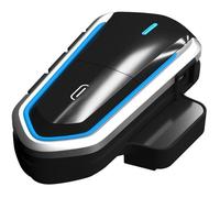 Intercom Moto Bluetooth 4.1, Kit Oreillette Bluetooth Casque Moto Interphone portable Main Libre - Bleu noir