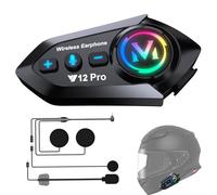 Intercom Moto Bluetooth 5.4 Kit Casque Moto Double-Puce Audio-Multitâche Motocyclette Communication Systèmes,500M Système de Communication Entre 2 Motards IP56 Étanche Compatible Tous les casques