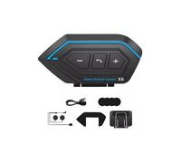 Intercom Moto Bluetooth - Bluetooth 5.0 - Kit oreillette - Casque moto - Interphone - Bleu noir - Universel