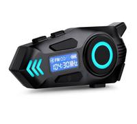 Intercom Moto, Casque Moto Bluetooth, Écouteurs Casque Moto, Casque de Moto Bluetooth, Écouteurs Moto avec Assistant Vocal, Bluetooth 5.4 Kit avec IP67 étanche Étanche Compatible Tous Les Casques