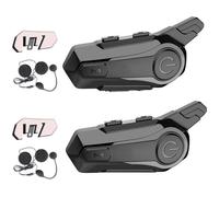 intercom moto PRUMYA Bluetooth 5.0 intercom moto duo pour 2 casques Distance de communication 1km Appel vers 12h Étanche