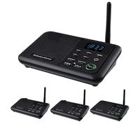 Intercom sans fil pour la maison Interphones sans fil FM à 22 canaux Accueil Maison Bureaux d'affaires Appel de chambre à chambre & Système parlant longue portée de 1 mille(4 Unit Black)