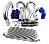 Intercooler échangeur Barre Plaque Refroidisseur Intermédiaire Universel 600x300x76 + Kit De Tuyauterie En Aluminium 76mm 3"