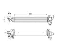 Intercooler, échangeur Mini cooper clubman BMW x1 - VALEO - 818318
