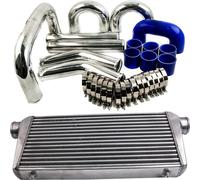 Intercooler, entrée/sortie 3 pouces, noyau tubulaire et à ailettes, kit aluminium