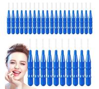 Interdental Brush, Flossing Toothpick, Hygiene Tool, Stainless Steel Tip Design, Compact Abs Handle, Daily Teeth Cleaning Use, Pocket Size, White, 1 Set, 30 X