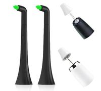 Interdental Lot de 2 têtes de brosse à dents de rechange, interdentaires, compatibles avec Philips Sonicare et Dontodent, pour nettoyer les braces, les crevasses, les dents du dos, noires