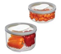 InterDesign iDesign Lot de 2 bacs ronds pour réfrigérateur avec bacs de drainage amovibles Gris
