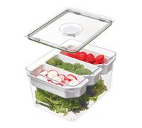 InterDesign IDESIGN The Fresh Collection Grand bac de rangement de produits avec 3 séparateurs mobiles, 19,9 x 26,7 x 15,2 cm (L x l x H), transparent