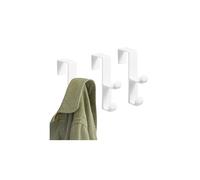 InterDesign Lot de 3 Crochets Doubles en Plastique pour Manteaux, Vestes, Chapeaux, Peignoirs, Serviettes, idéal pour Salle de Bain, Chambre, vestiaire, Blanc