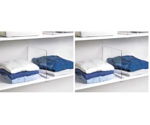 InterDesign The Home Edit by iDesign Séparateur d'étagères en Plastique recyclé Transparent 30,5cm par 22,9cm pour l'organisation et la séparation dans Les placards (Lot de 2)