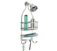 InterDesign York Lyra Bathroom Shower Caddy for Shampoo, Conditioner, Soap - Silver by