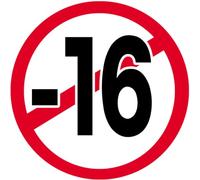 interdit moins 16 ans - 20cm - Autocollant(sticker)