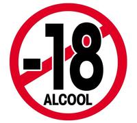 Interdit Moins 18 Ans Alcool (15cm) - Sticker/Autocollant