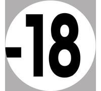 Interdit Moins 18 Ans Blanc - 15cm - Sticker/Autocollant